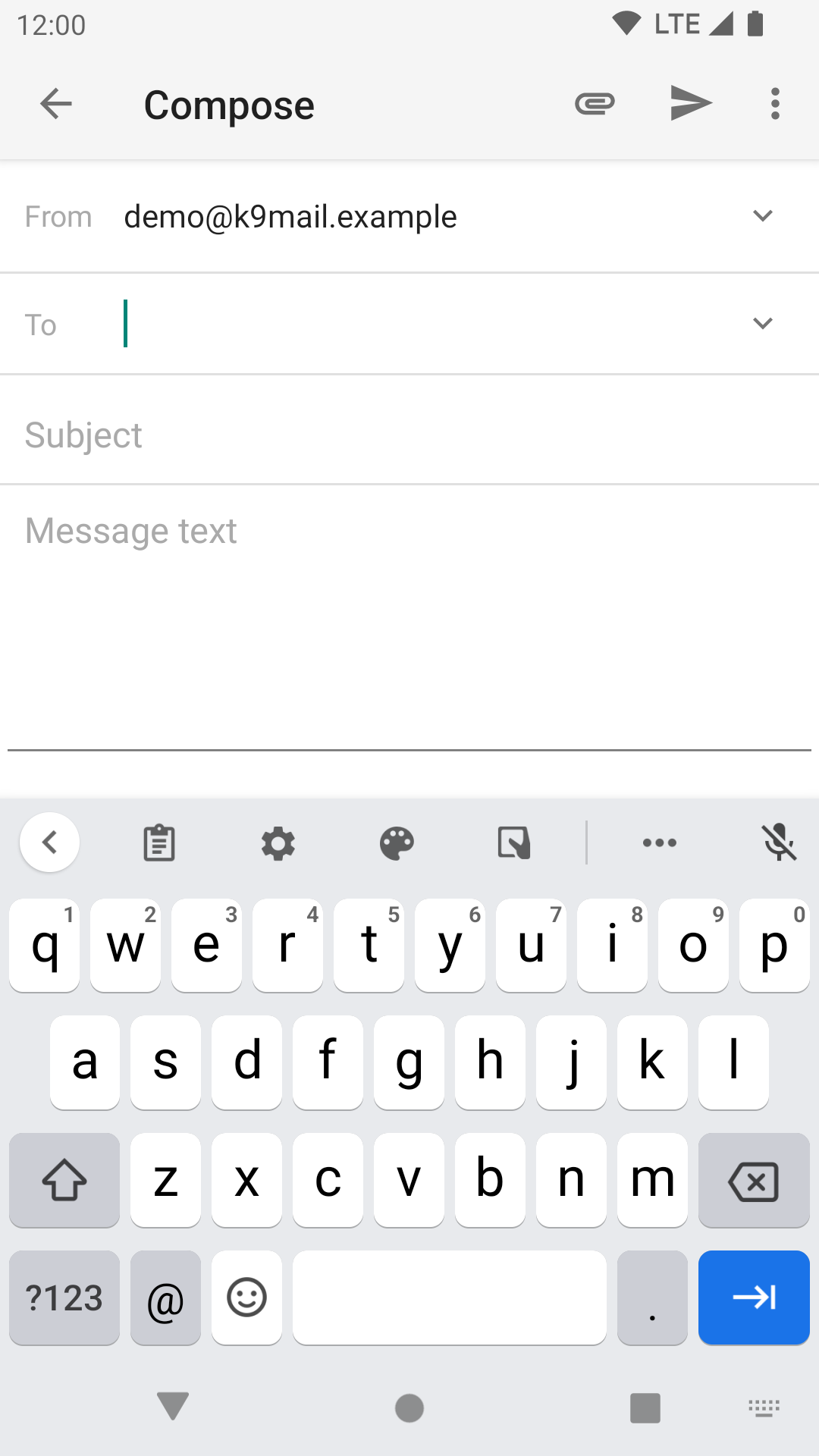 Message Compose screen