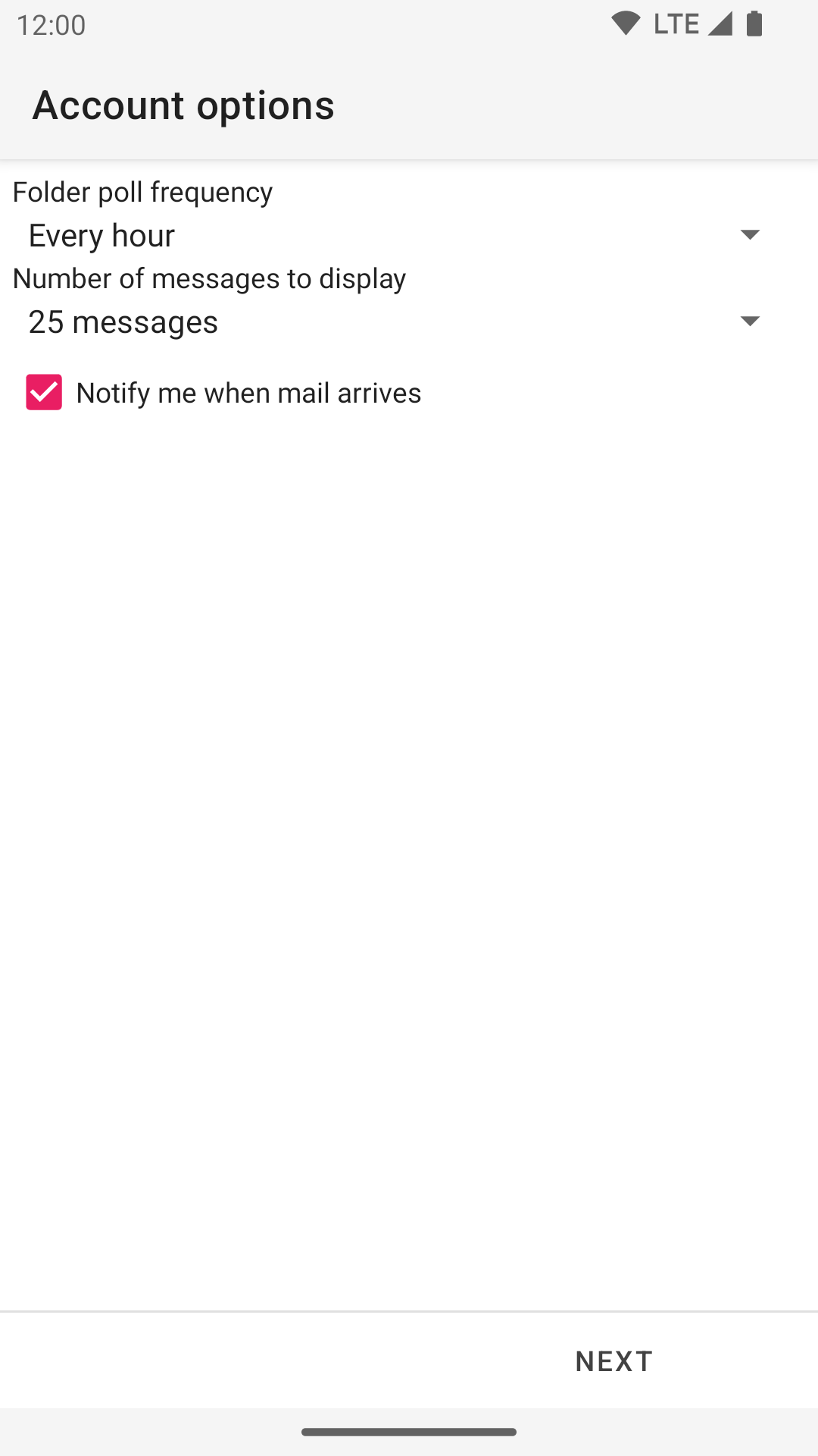 Account options