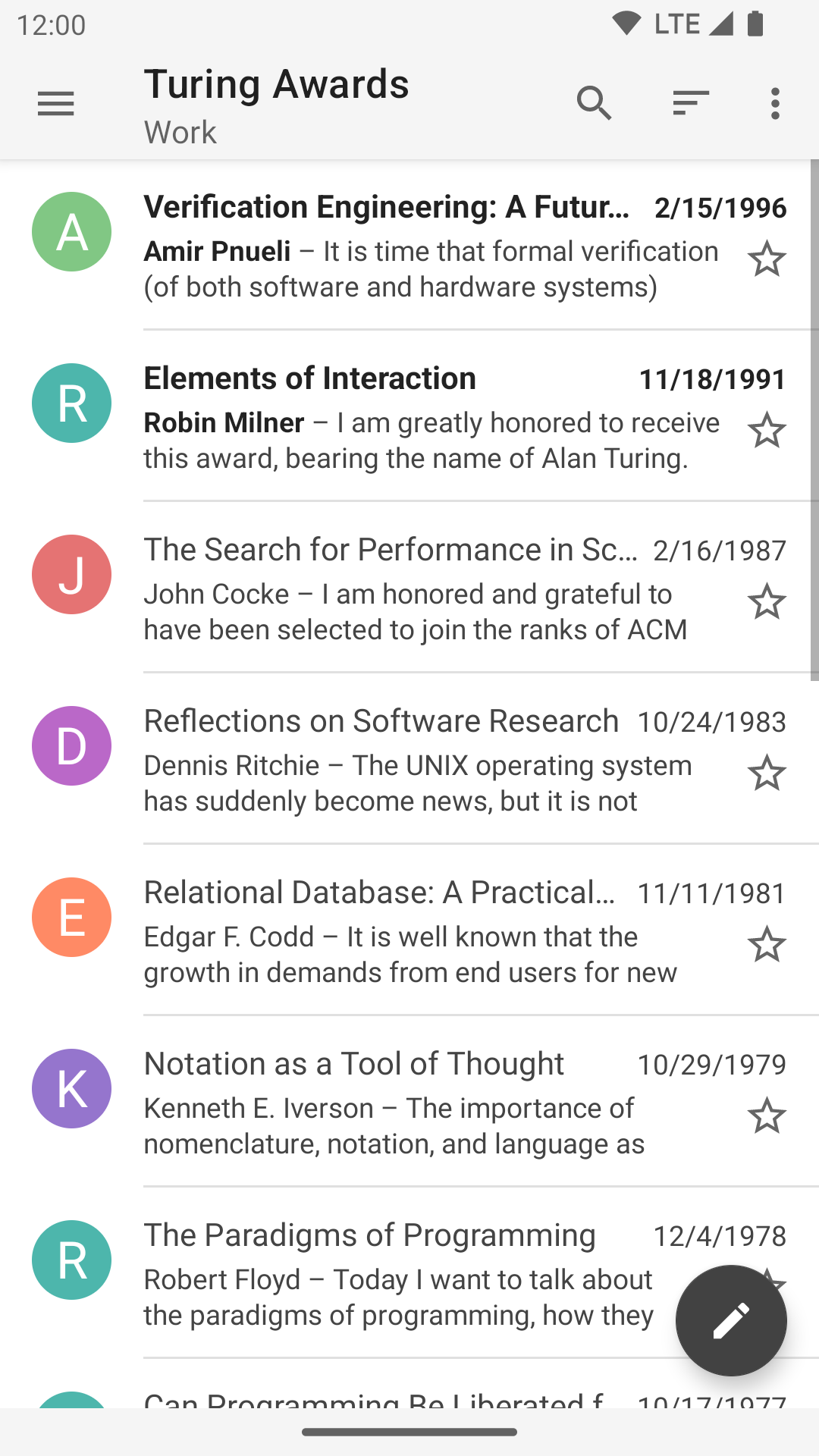 Folder Message List
