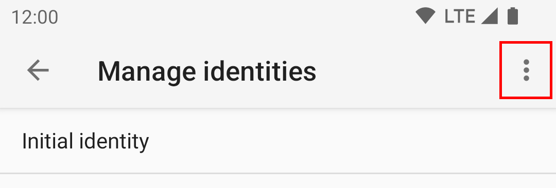 Identities Menu